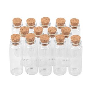 Recipiente de vidrio pequeño de 15ml con corcho es cristalino Mini lindo DIY artesanías cosméticos botellas vacías Perfume Wishing Vials