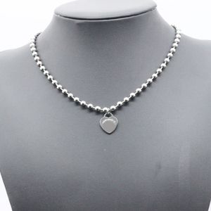 Collier rond en forme de cœur pour femmes, pendentif de Couple, chaîne de perles en acier inoxydable, bijoux, cadeaux de saint-valentin, accessoires, vente en gros, 15mm