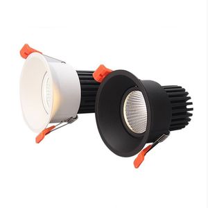 Lámpara LED empotrable de techo empotrada de 15W con carcasa blanca y negra, punto de luz LED para pared con controlador LED para AC85-265V de iluminación del hogar