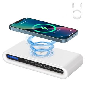 Chargeur sans fil 15W 4 en 1, Station de charge multi-ports USB, station de charge rapide de Type C pour iPhone 14 13 Pro Max XS Xiaomi Samsung S23 N67