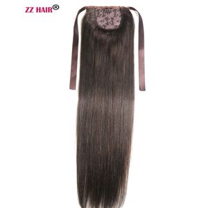 16-28 inches Ribbon Ponytail Horsetail 160g Clips in/on 100% Brazilian Remy Human hair Extension Natural Straight