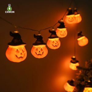 16.4 pies 9.82 pies 20 LED Cadena de luces de Halloween Luces de calabaza naranja 3D Luces navideñas con pilas para decoración de interiores Decoraciones de fiestas