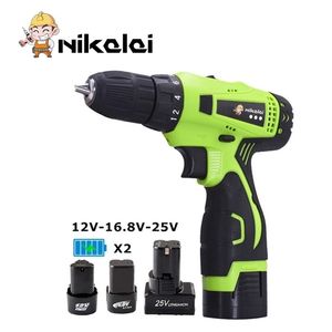 16.8v Rechargeable Lithium Battery Two Speed battery screw driver Waterproof Electric Drill cordless hand screwdriver Y200321