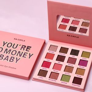 Paleta de sombras de ojos de 16 colores fácil de usar verde vino rojo púrpura marrón sombra de ojos mate resistente al agua de larga duración