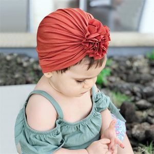 16 couleurs enfants plissé fleur chapeau bandeau nouveau-né bébé coton indien couvre-chef bandeaux bateau libre 50