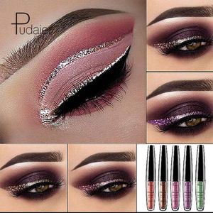 16 couleurs Pudaier Liquid Glitter Eyeliner Maquiagem Profissional Metallic Silver Waterproof Shimmer Eyeliner pour fard à paupières Yeux Maquillage