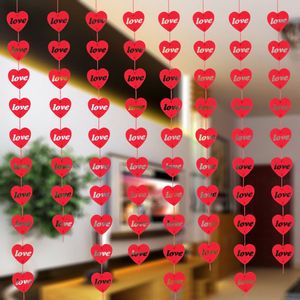 16 coeurs décoration de mariage romantique disposition de la salle de mariage bricolage guirlande non tissée rideau de coeur d'amour créatif ZA5819