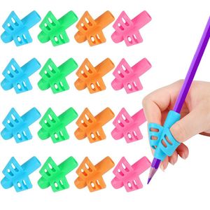 Porte-stylo en Silicone pour enfants, 16 pièces, outil d'apprentissage pour bébé, dispositif de Correction, saisie du crayon, aide à l'écriture, papeterie, vente en gros