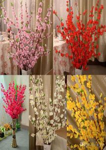 160 pièces artificielle cerisier printemps prunier fleur de pêcher branche soie fleur arbre pour la décoration de fête de mariage blanc rouge jaune rose7882058