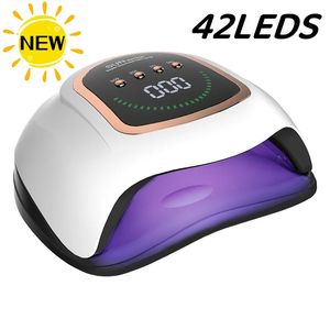 168W 42LEDs Nail Drying Lamp For Manicure Professional Led UV Drying Lamp With Auto Sensor Smart Nail Salon Equipment Tools240129