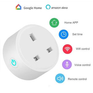 16A UK EU Smart Power Plug with Alexa,Google Home Audio Voice Wireless Control, 2.4G Wifi Socket Outlet Support Android IOS Phone 2022