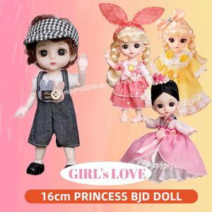 16 cm Lolita BJD poupée avec des vêtements et des chaussures 1/12 articulations mobiles princesse mignon doux visage figurine cadeau enfant enfant fille jouet 231228