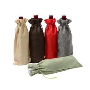 16 couleurs nouveaux sacs-cadeaux de noël décorations de noël rouge bouteille de vin couverture sacs de noël champagne vin sac cadeaux sacs LX2894