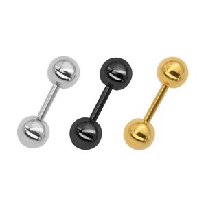 16G color oro negro Acero inoxidable Labret anillo oreja uña lengua pezón barra anillos Barbell pendiente cuerpo Piercing