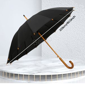 Paraguas para adultos duraderos a prueba de viento de 16k, sombrilla de protección solar para salidas al aire libre, paraguas de regalo con mango recto largo de negocios, BH6066 WLY