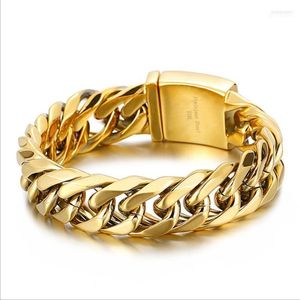 16mm 19mm lourd ton or métal acier inoxydable Miami cubain gourmette chaîne bijoux pour hommes mode boucle Bracelet bracelet 7-11 
