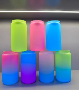 16oz Libbey Plastique Tubler Plastique acrylique Can avec paille pour vinyle UV DTF Autocollant Summer Brignnt Drinkware Mason Jar Brinking Cup FedEx / UPS Expédition