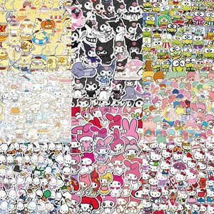 16styles kuromi melody cats sticker 50Pcs/Lot Animation Stickers Decorative Notebook Skateboard Helmet Car Kids Gift Toy Collection Decorative Waterproof Decals