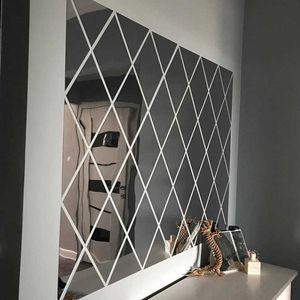 17/32/58 pièces bricolage 3D miroir Stickers muraux diamants Triangles acrylique miroir mural autocollants pour enfants chambre salon décor à la maison