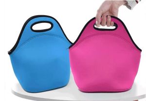 17 opciones Bolsa de asas de neopreno reutilizable Bolsas de almuerzo bolso aislado Suave con diseño de cremallera Niños Niños adultos