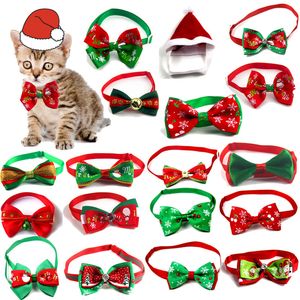 17 styles offre spéciale chat et chien collier de décoration de Noël costume nouveau costume de chapeau de Noël avec chat et chien noeud papillon