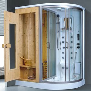 Luxury 1700x1100mm Steam Shower Sauna Combo with Computer Control - Modern Glass Enclosure