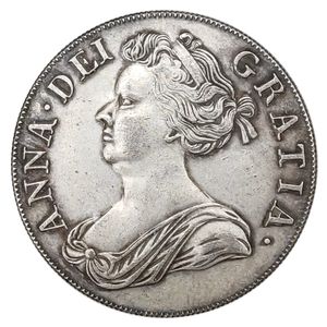 1713 Angleterre 1 Crown Silver plaquée Copie Coins