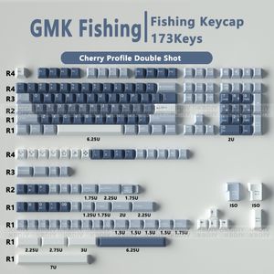 173 touches Cap Iso ABS GMK Fishing Courses Cherry Profil Custom Double Shot pour les claviers de jeu mécanique MX Switch Blue