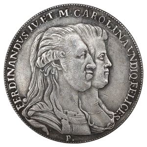 Copia de monedas chapadas en plata de 1791 Italia 1 Piastra-Ferdinando IV