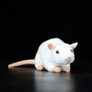 17cm macio bonito rato branco simulação pelúcia brinquedo rato adorável kawaii bonecas animal mini vida real brinquedo de pelúcia crianças criança presente q0727