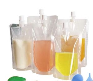 17OZ 500ML Stand-up En Plastique Boisson Emballage Sac Bec Poche pour Boisson Liquide Jus Lait Café 200-500ml