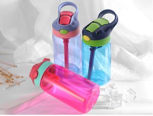 17oz Sippy Cup Clear Water Bottle Kids Tumbler Plástico 480ml Botellas de enfermería para niños pequeños 4 colores BPA gratis por Express