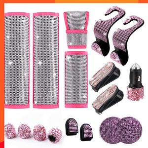 17pcs Bling Accessoires Set Auto Setron Séquette PAUT PAUT MAIN MAIN COUVERT