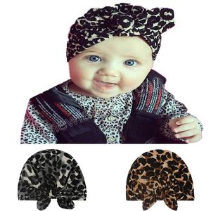 17x13 CM Vintage imprimé léopard coton cheveux accessoires infantile chapeaux mode lapin oreilles bébé casquettes enfants chapeaux photographie accessoires