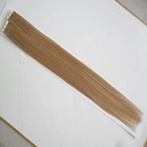 # 18 Productos para el cabello Rubio Ceniza Oscuro extensiones de cabello con cinta de trama de piel brasileña virgen sin procesar 100 g (40 piezas)