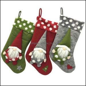 18 pouces Anje ornement de Noël chaussettes bas décor arbres décorations de fête Santa Design bas livraison directe 2021 fournitures de fête Ho