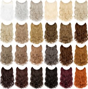 18 pouces Fish Line Hair Extensions Long Curly Seamless Hairpiece Variété de styles disponibles Choisissez votre favori