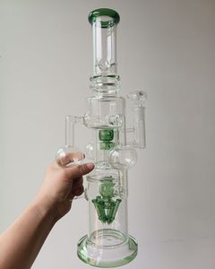 Narguilés en verre vert de 18 pouces Bongs à eau de 7 mm d'épaisseur Tuyaux pour fumer de type droit avec joint femelle de 18 mm