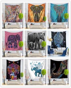 180 modèles tenture murale tapisserie éléphant carte impression serviette de plage châle bohème Mandala tapis de Yoga nappe Polyester tapisseries 9253473