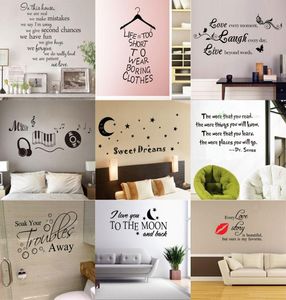 180 styles Nouveaux lettrage amovible Citation mural décalcomanies à la maison Sticker Mordern Art Mural For Kids Nursery Living Room3136078