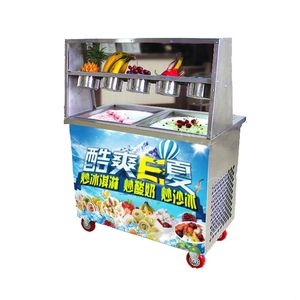 Máquina de helados fritos de 1800 W, bandeja individual con placa de descongelación, máquina de bandeja de hielo para congelador de una sola bandeja, 110 V, 220 V