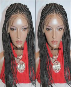 180 densidad de encaje hecho a mano Cornrow Cornrow Wig Africa American Women Box Bande Wig Crochet Braids Cernera de encaje con bebé HAI7291275