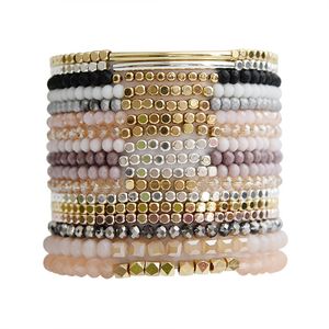 18 cm 1 brin bohème cristal bracelets multicolore acrylique cuivre perles bracelets couleur dorée bijoux pour femmes livraison gratuite