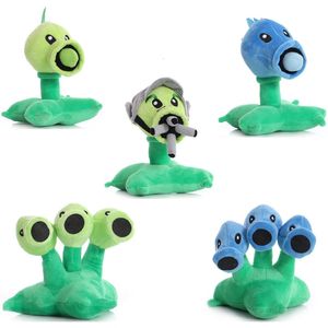 18 cm Plantes vs Zombies Peashooter Peluche Jouet Poupée Mignon Pois De Neige Threepeater Peluche Doux Jouets En Peluche Cadeaux pour Enfants Enfants 240328