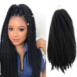 18 pouces Afro crépus en vrac cubain torsion cheveux Kanekalon Marley cheveux Afro crépus Locs synthétique Crochet tressage Extension de cheveux
