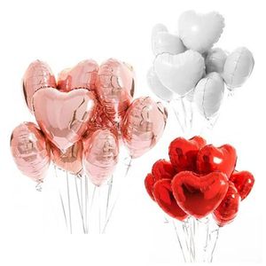 Ballons en aluminium en forme de cœur d'amour en or Rose de 18 pouces, décorations de fête d'anniversaire et de mariage, Ballons en aluminium à Air