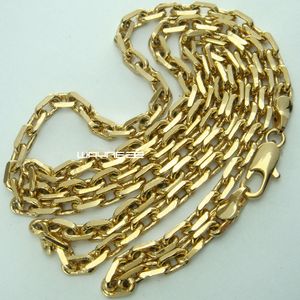 Collier chaîne en or 18 carats 18 carats pour hommes, largeur 3.5mm, longueur 50, 60, 70cm, N286