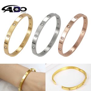 18K Gold Plated Love Friendship Bracelet with Cubic Zirconia Stones Bangle Cuff Best Gifts with Crystal for Mother's Day Valentine's Day Wedding Couples and Birthdays