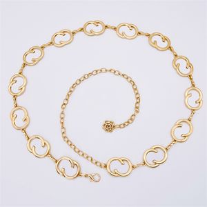 Ceintures de chaîne de taille en or 18 carats Designer tendance lettres en or rose chaînes de taille de luxe de haute qualité ceinture de chaîne en métal argenté doré