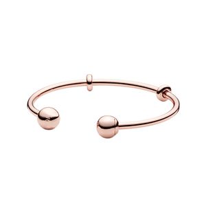 18K Rose Gold Cuff Bangle Bracelet para Pandora Auténtica plata esterlina Wedding Party Jewelry para mujer Girlfriend Gift Pulseras abiertas con caja original al por menor